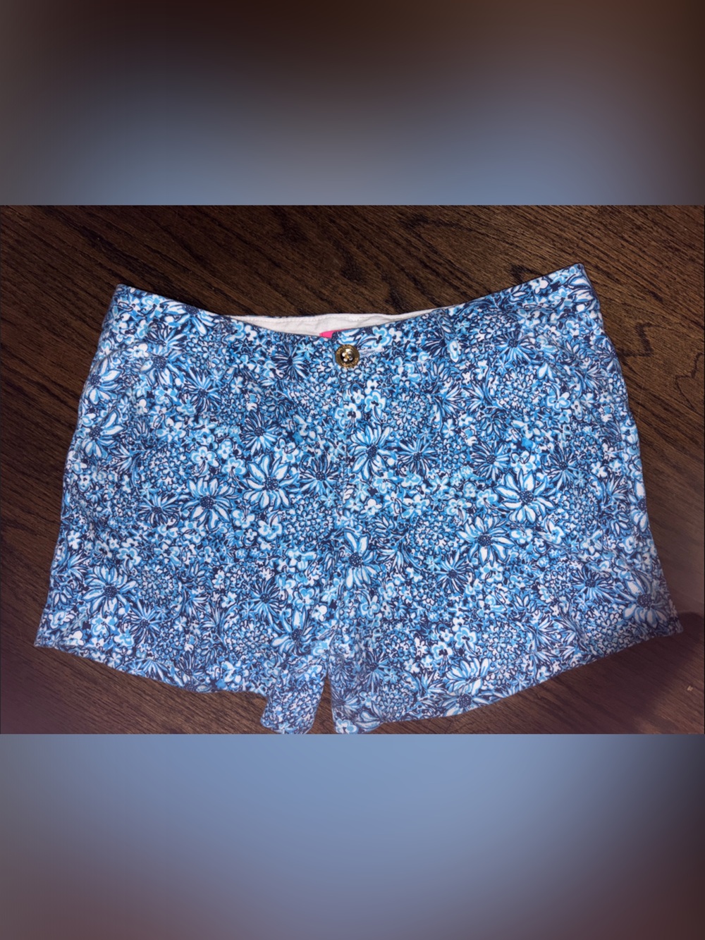 Lilly Pulitzer Callahan Knit Shorts in Cumulus Blue Blooming Together